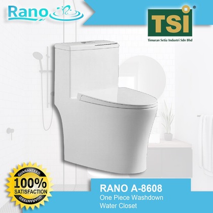 RANO A-8608 One Piece Washdown WC (Rimless) S trap : 250mm